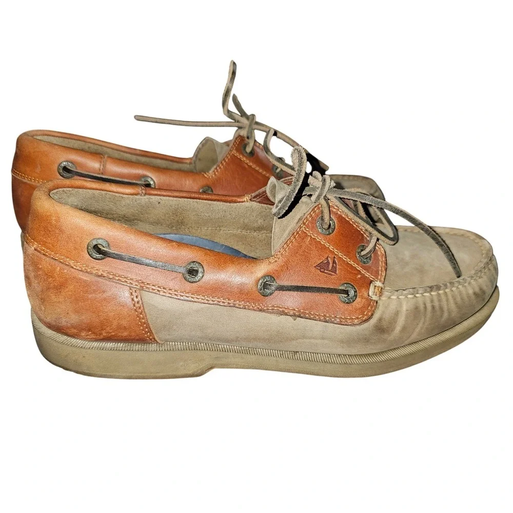 ECCO Mens Brown Leather Boat Shoes Deck Loafer Casual Comfort Walking Shoes Dad